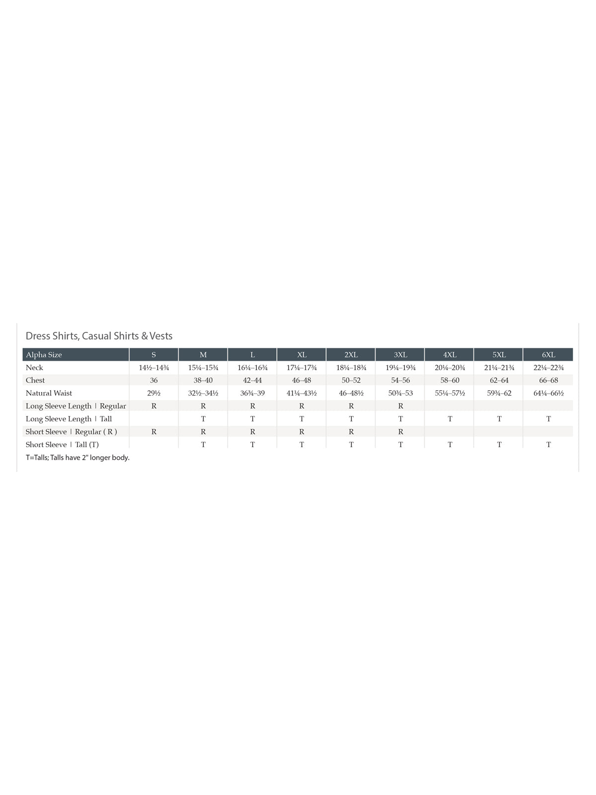 SIZECHART