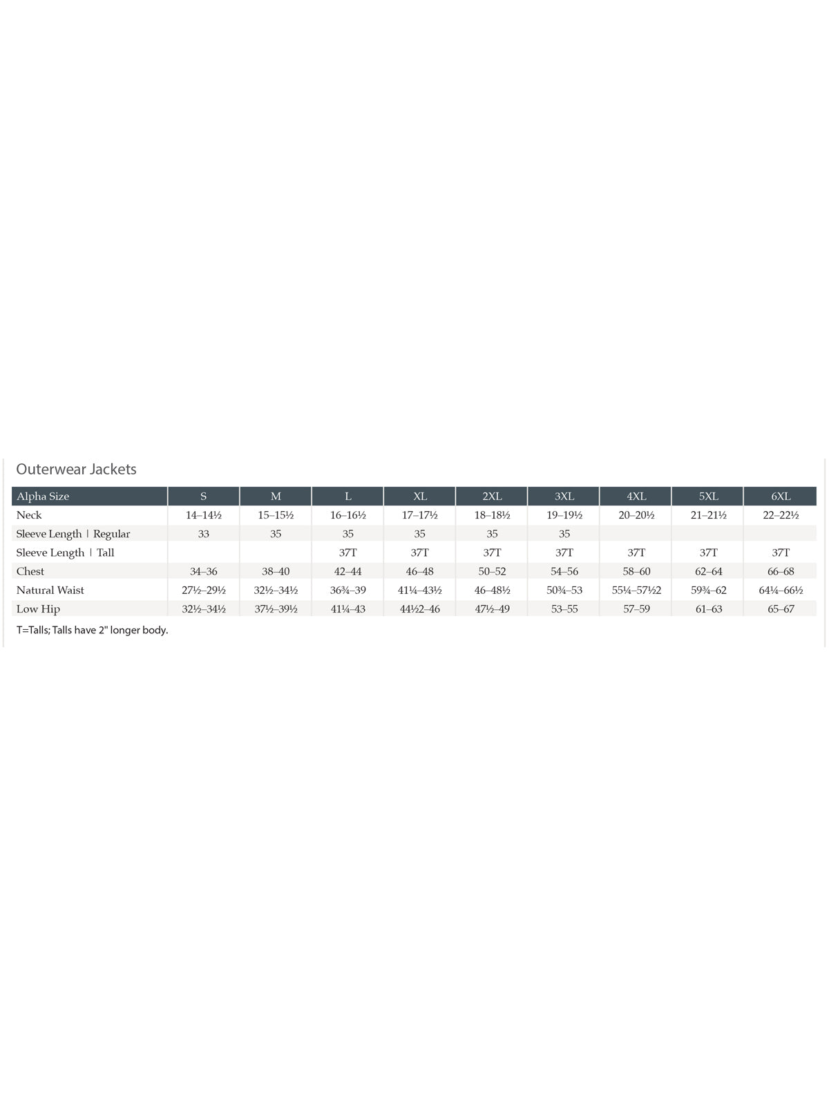 SIZECHART