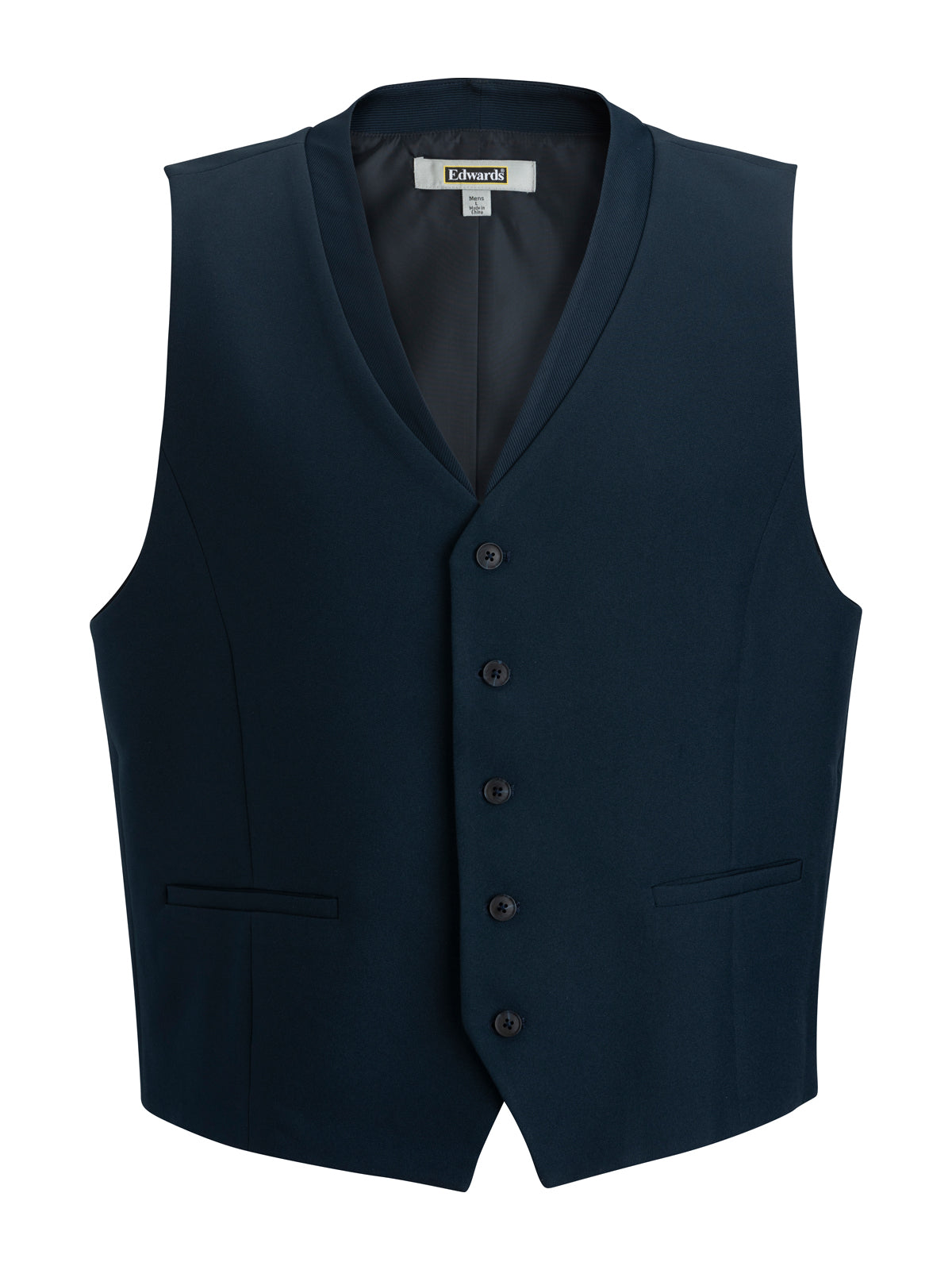 Men's Two-Pocket Ottoman Trim Vest - 4398 - Dark Navy