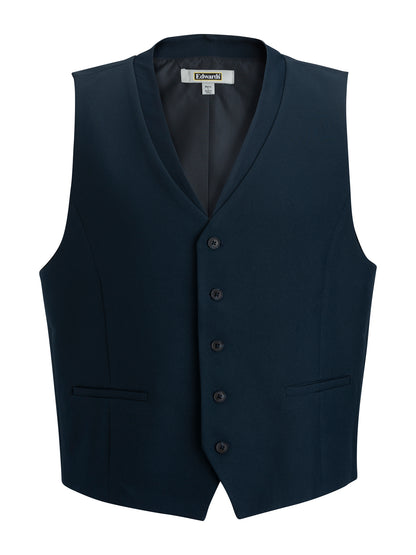 Men's Two-Pocket Ottoman Trim Vest - 4398 - Dark Navy
