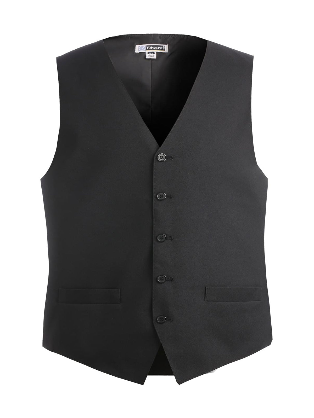 Men's Six-Pocket Polyester Vest - 4490 - Black