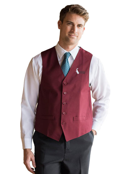 Men's Six-Pocket Polyester Vest - 4490 - Burgundy