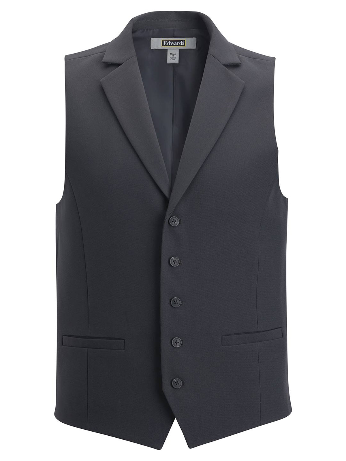 Men's Two-Pocket Dress Lapel Vest - 4496 - Steel Grey