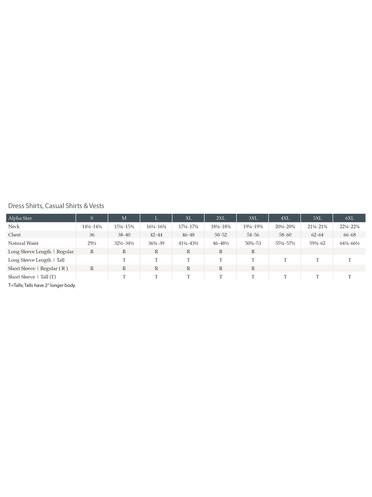 SIZECHART