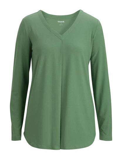 Women's Pocketless Soft Pleated Blouse - 5097 - Sage