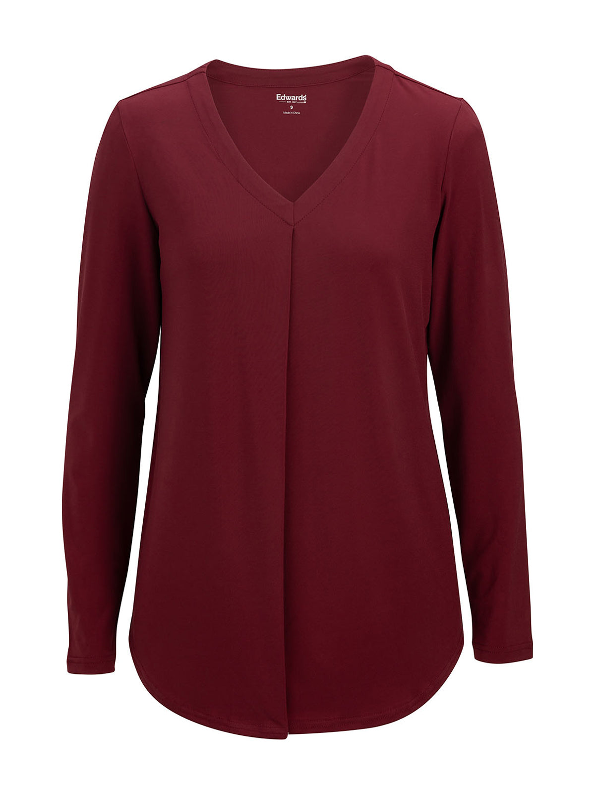 Women's Pocketless Soft Pleated Blouse - 5097 - Scarlet