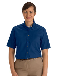 Women's One-Pocket Poplin Short Sleeve Shirt - 5230 - Royal