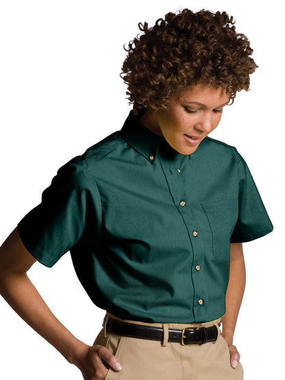 Women's One-Pocket Poplin Short Sleeve Shirt - 5230 - Teal