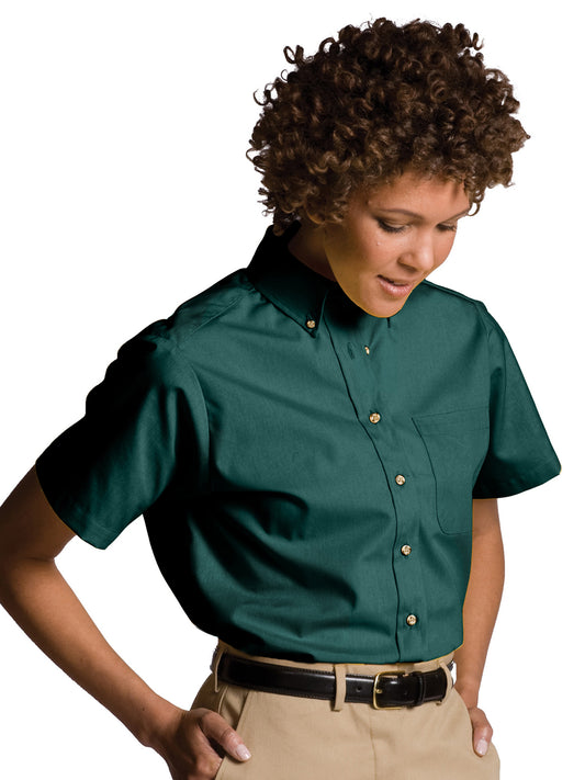 Women's One-Pocket Poplin Short Sleeve Shirt - 5230 - Teal