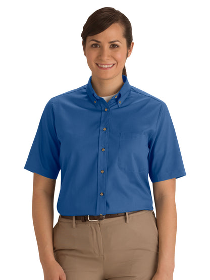 Women's One-Pocket Poplin Short Sleeve Shirt - 5230 - French Blue