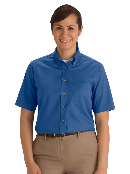 Women's One-Pocket Poplin Short Sleeve Shirt - 5230 - French Blue