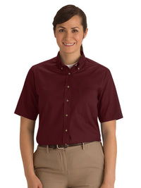 Women's One-Pocket Poplin Short Sleeve Shirt - 5230 - Wine