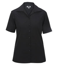 Women's Short Sleeve Lightweight Poplin Shirt - 5245 - Black