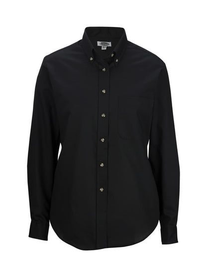Women's One-Pocket Poplin-Long Sleeve - 5280 - Black