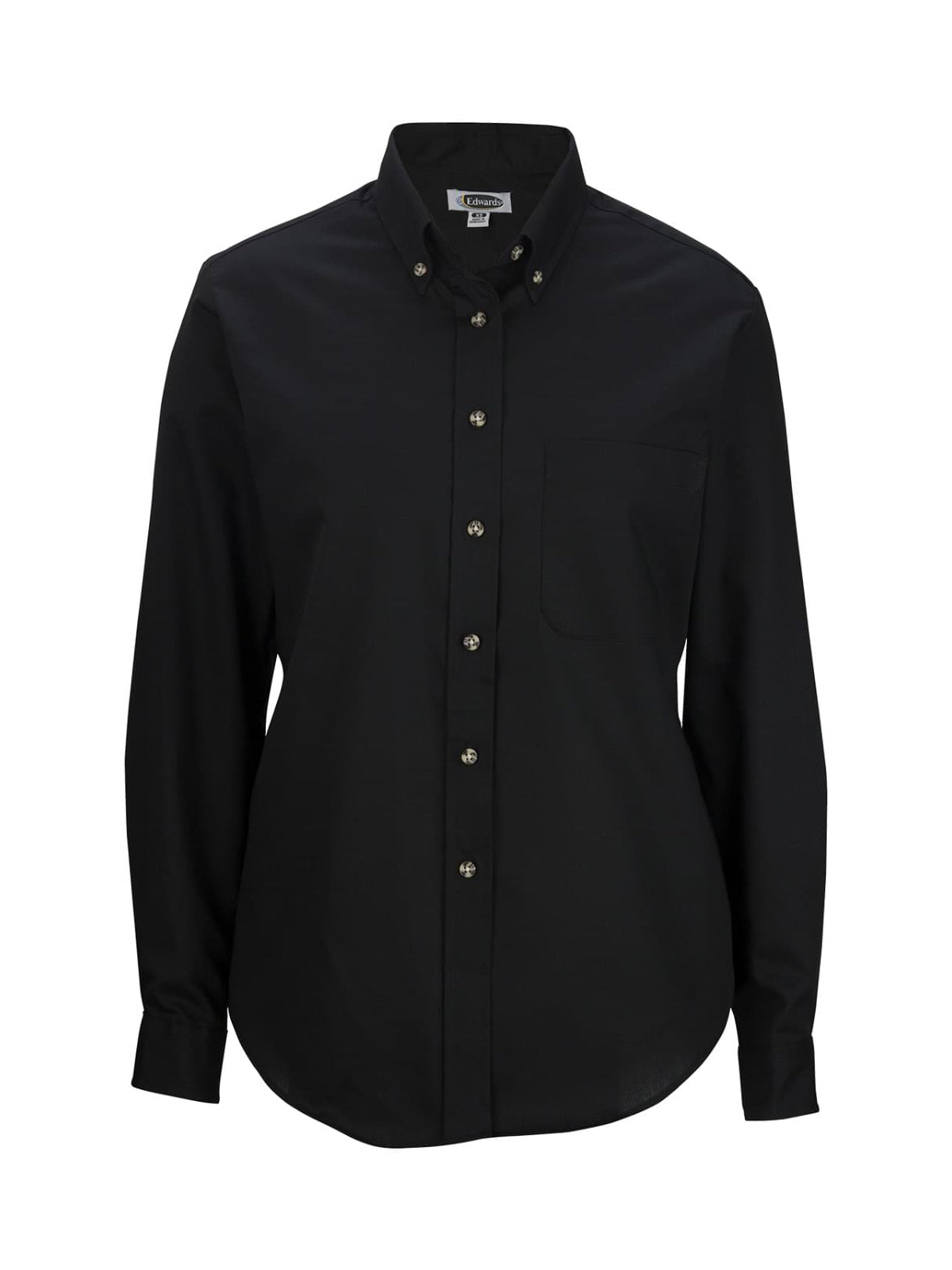 Women's One-Pocket Poplin-Long Sleeve - 5280 - Black