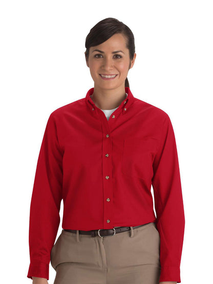 Women's One-Pocket Poplin-Long Sleeve - 5280 - Red