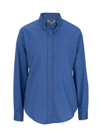 Women's One-Pocket Poplin-Long Sleeve - 5280 - French Blue