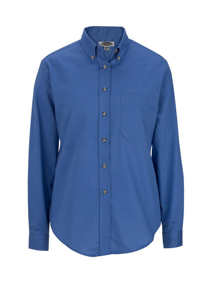 Women's One-Pocket Poplin-Long Sleeve - 5280 - French Blue