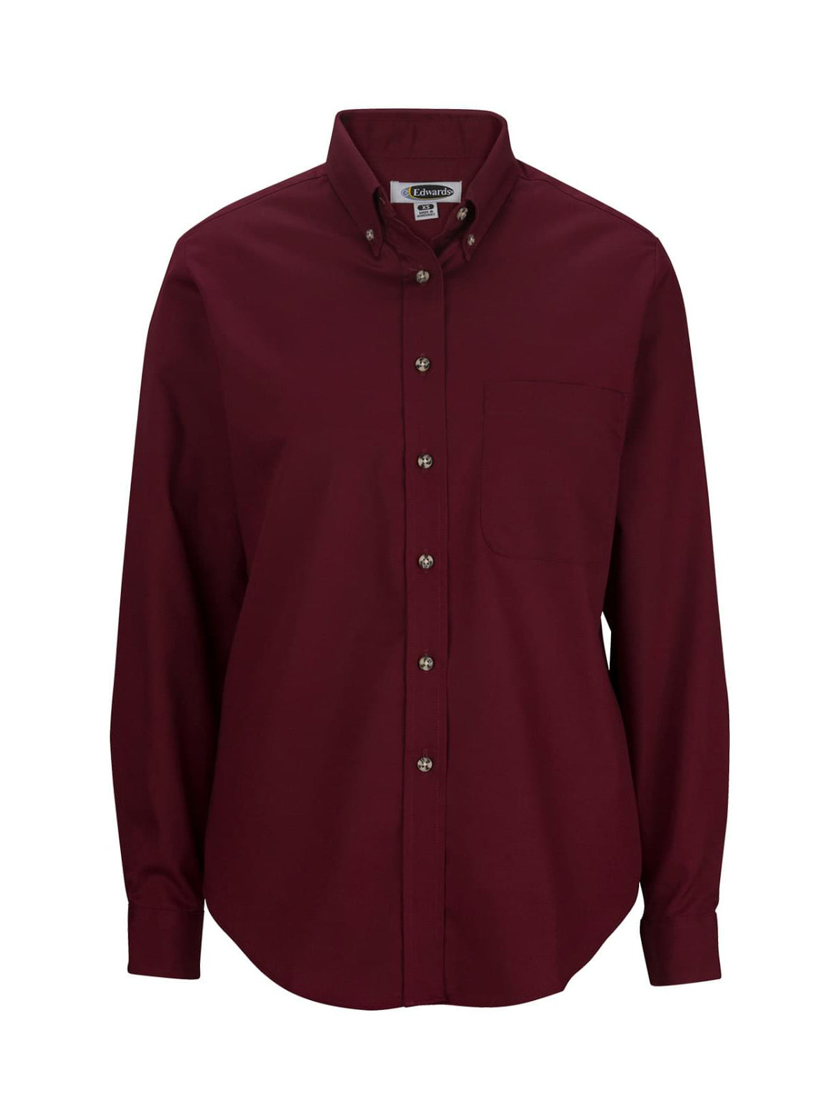 Women's One-Pocket Poplin-Long Sleeve - 5280 - Wine