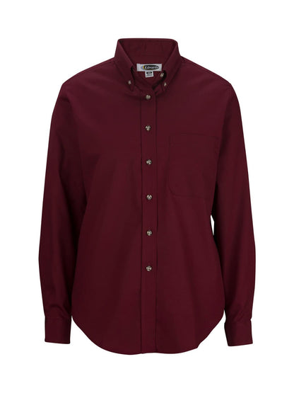 Women's One-Pocket Poplin-Long Sleeve - 5280 - Wine