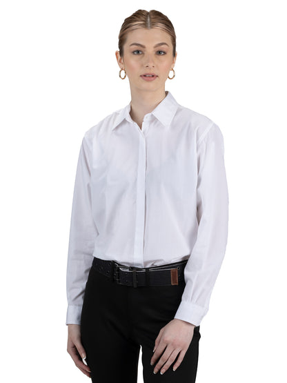 Women's Café Long Sleeve Shirt - 5290 - White