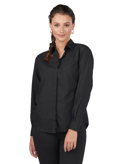 Women's Café Long Sleeve Shirt - 5290 - Black