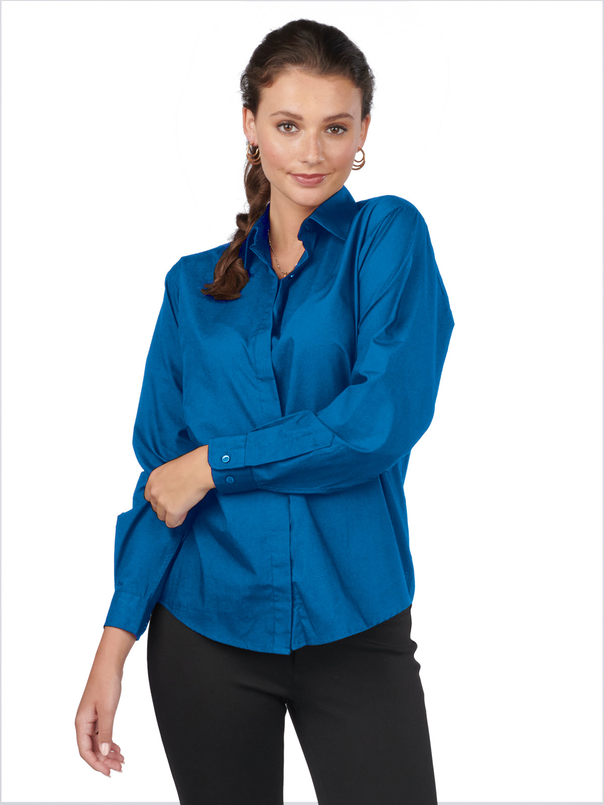 Women's Café Long Sleeve Shirt - 5290 - Royal