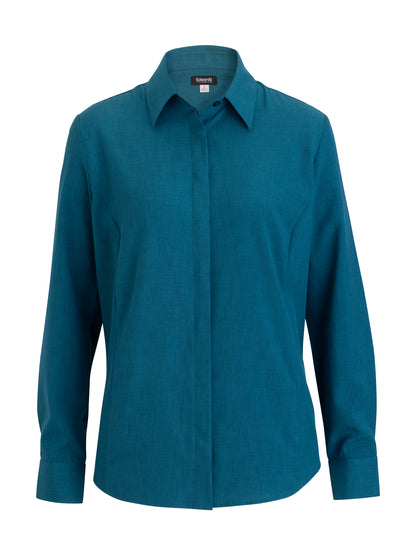 Women's Flexbatiste Café Long Sleeve Shirt - 5297 - Caribbean Blue