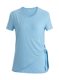 Women's Pocketless Soft Wrap Blouse - 5428 - Blue