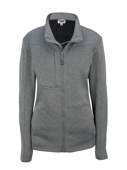 Women's Breathable Performance Tek Jacket - 6440 - Grey Heather w/ Black Fleece