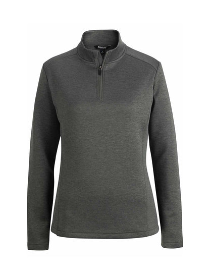 Women's Double Knit Quarter Zip Sweatshirt - 6482 - Olive Heather