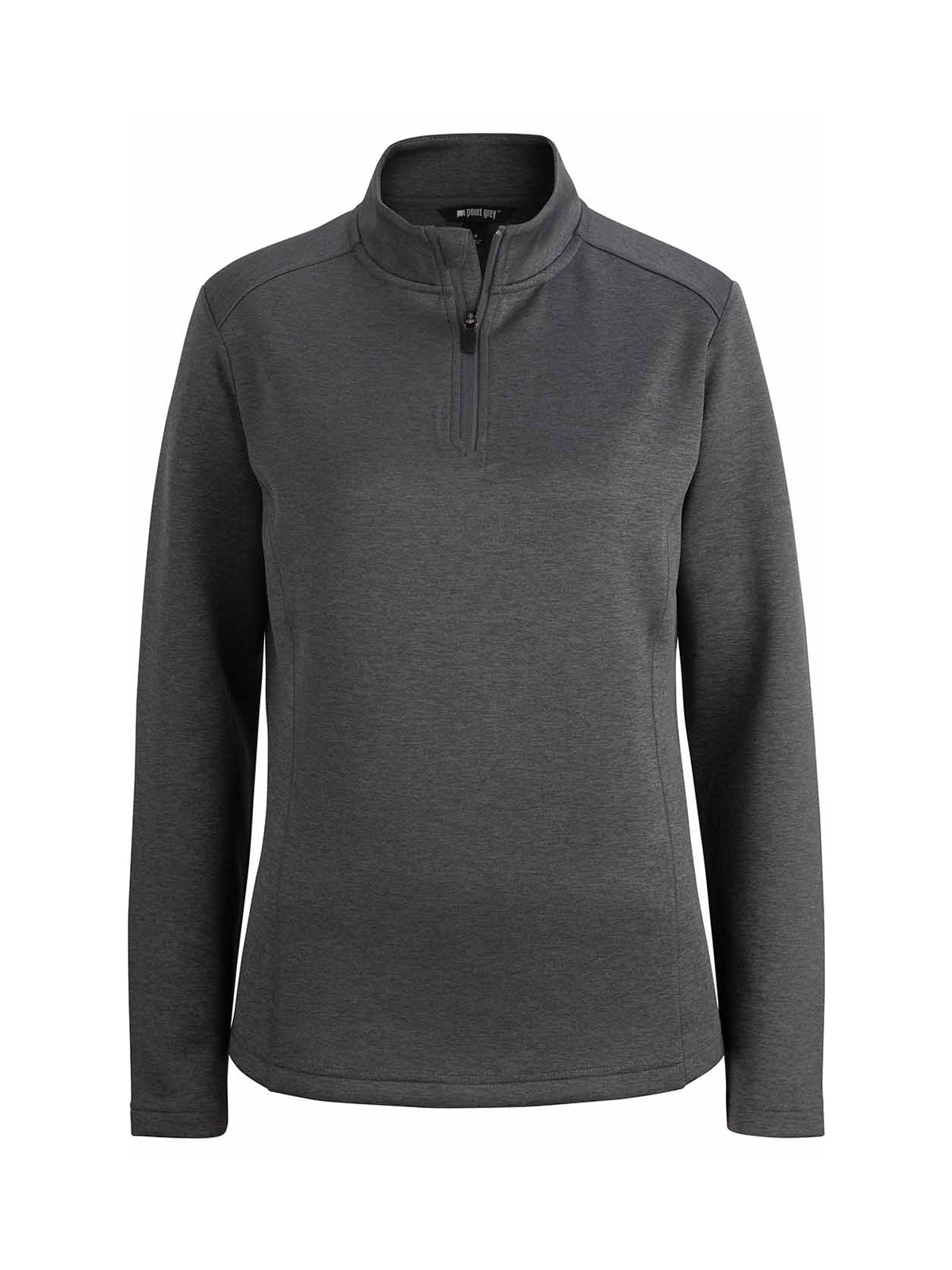 Women's Double Knit Quarter Zip Sweatshirt - 6482 - Forged Iron Heather