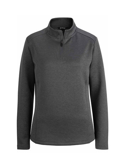 Women's Double Knit Quarter Zip Sweatshirt - 6482 - Forged Iron Heather