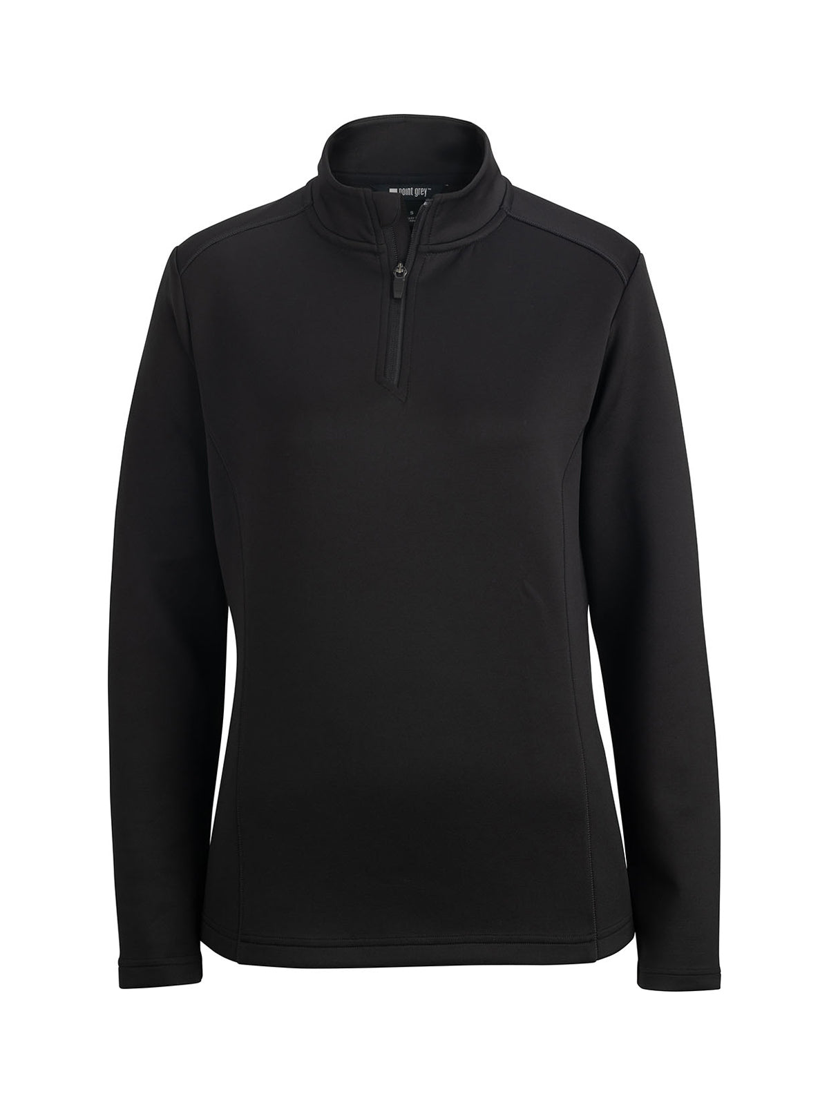Women's Double Knit Quarter Zip Sweatshirt - 6482 - Black Heather