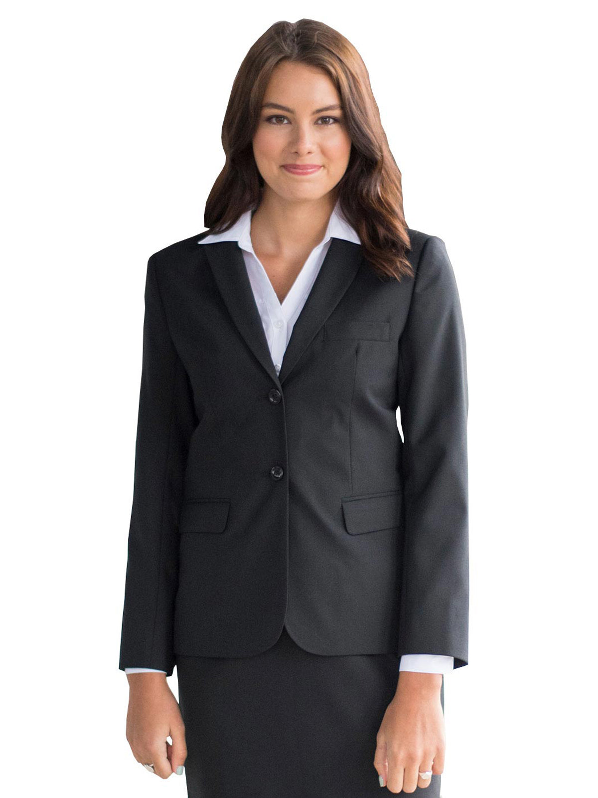 Women's Four-Pocket Signature Suit Coat - 6633 - Black