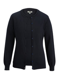 Women's Pocketless Twinset Cotton Cardigan & Shell - 7138 - Navy