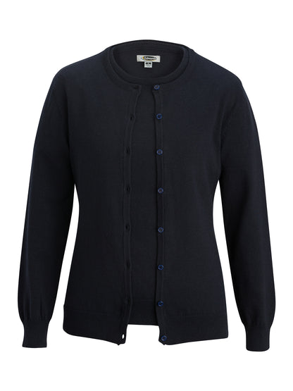 Women's Pocketless Twinset Cotton Cardigan & Shell - 7138 - Navy