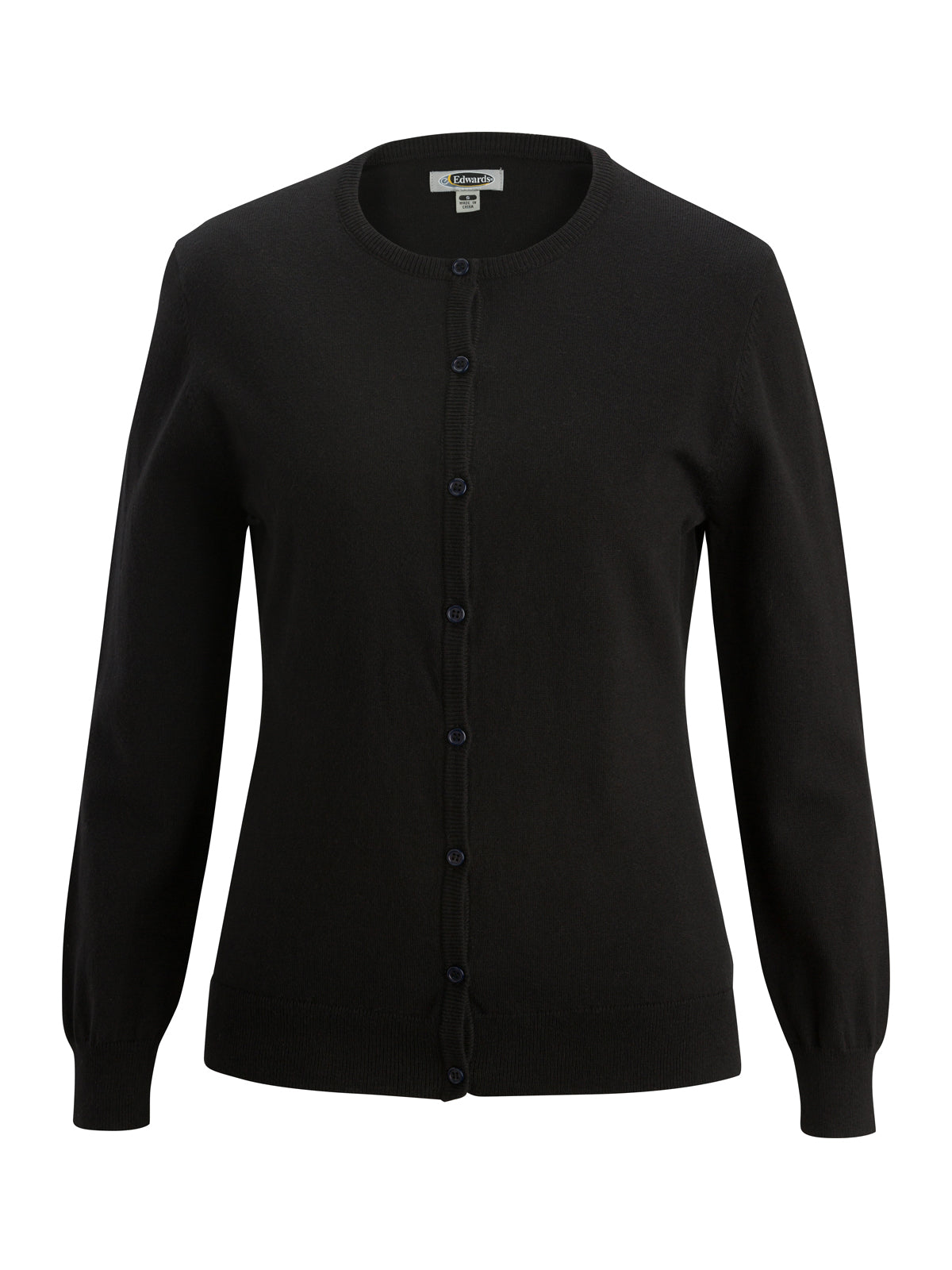 Women's Pocketless Twinset Cotton Cardigan & Shell - 7138 - Black