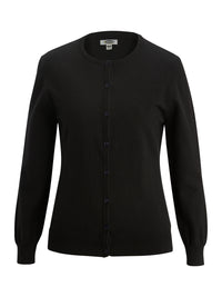 Women's Pocketless Twinset Cotton Cardigan & Shell - 7138 - Black