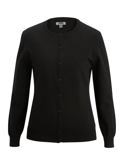 Women's Pocketless Twinset Cotton Cardigan & Shell - 7138 - Black