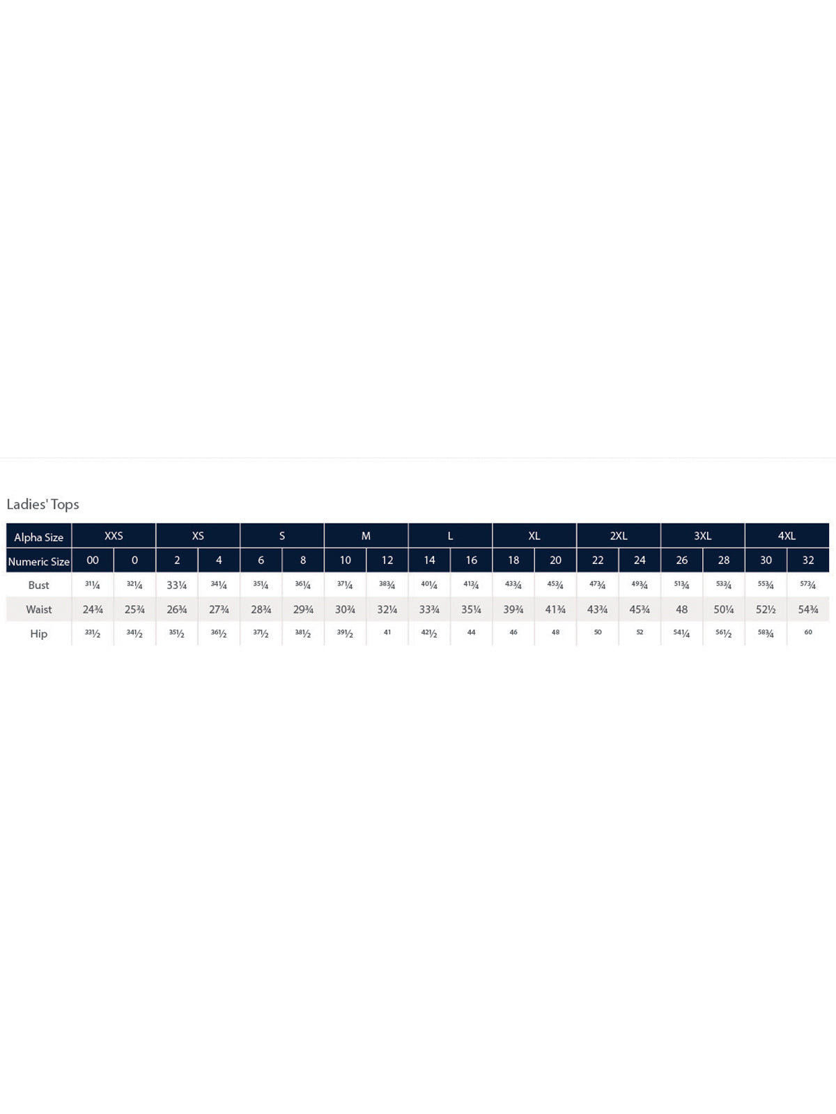 SIZECHART