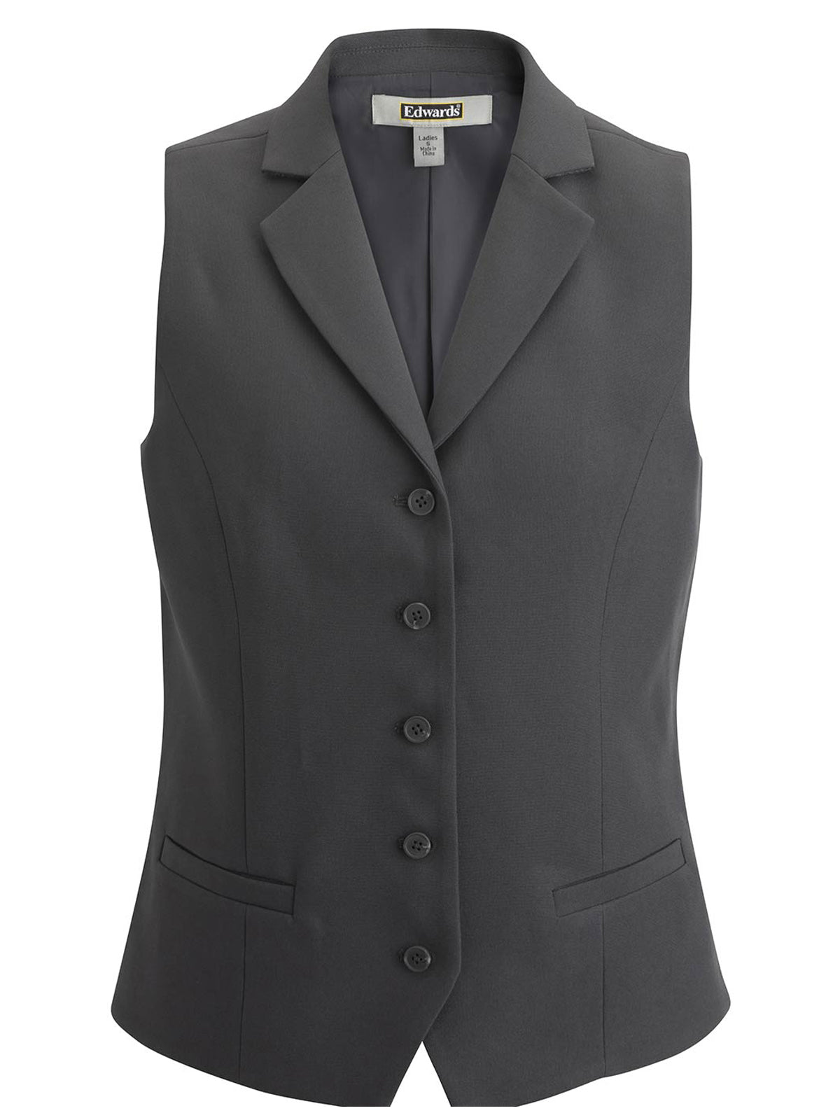 Women's Two-Pocket Dress Lapel Vest - 7496 - Steel Grey