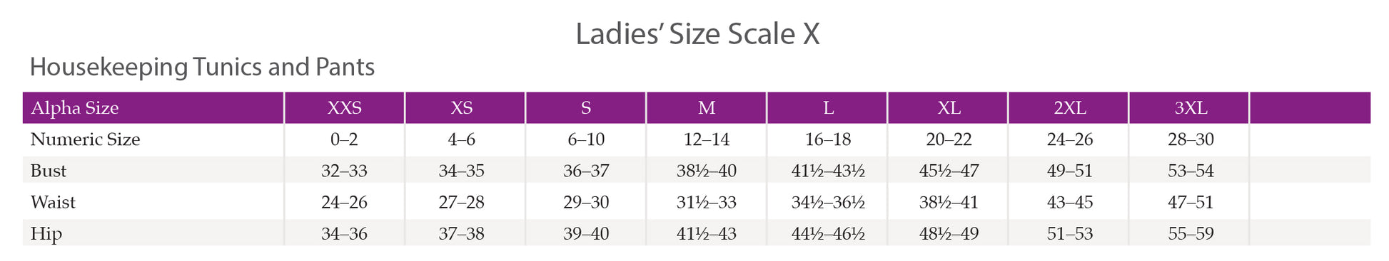 SIZECHART