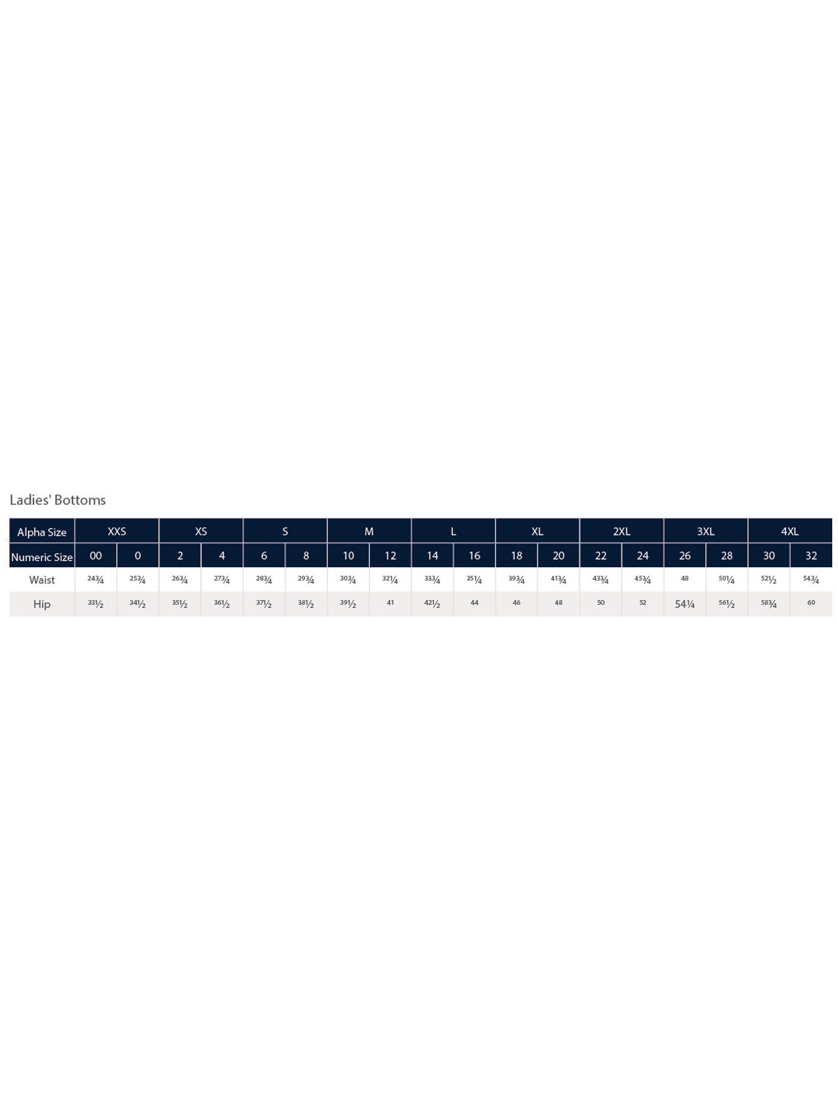 SIZECHART