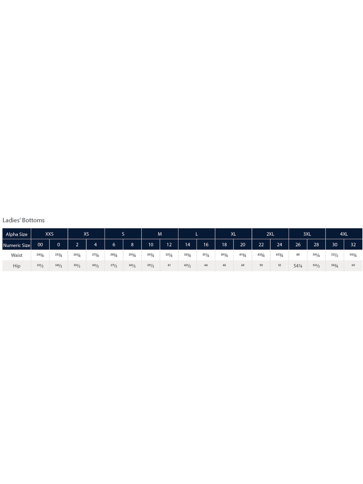 SIZECHART
