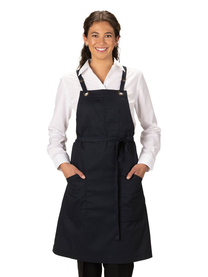 Unisex Three-Pocket Twill Bib Apron - 9043 - Navy