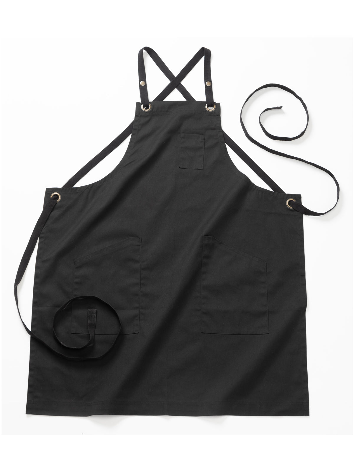 Unisex Three-Pocket Twill Bib Apron - 9043 - Black