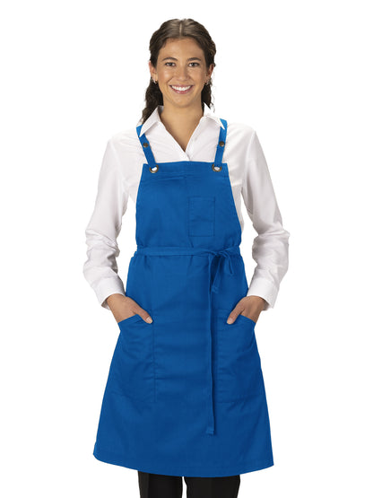 Unisex Three-Pocket Twill Bib Apron - 9043 - Royal