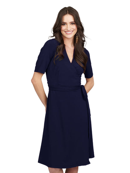 Women's 2-Pocket Wrap Dress - 9977 - Navy Agate