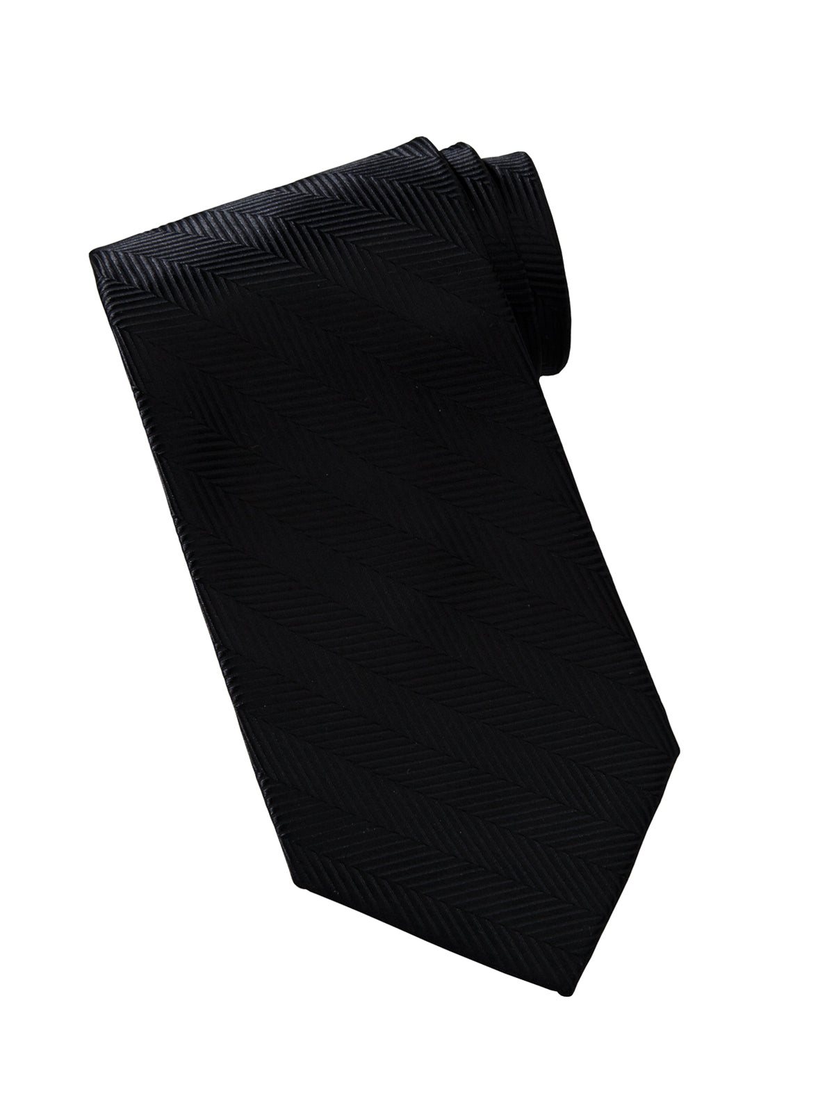 Men's Herringbone Tie - HB00 - Black